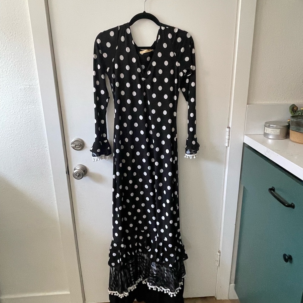 Flamenco Black and White Polka Dot Dress